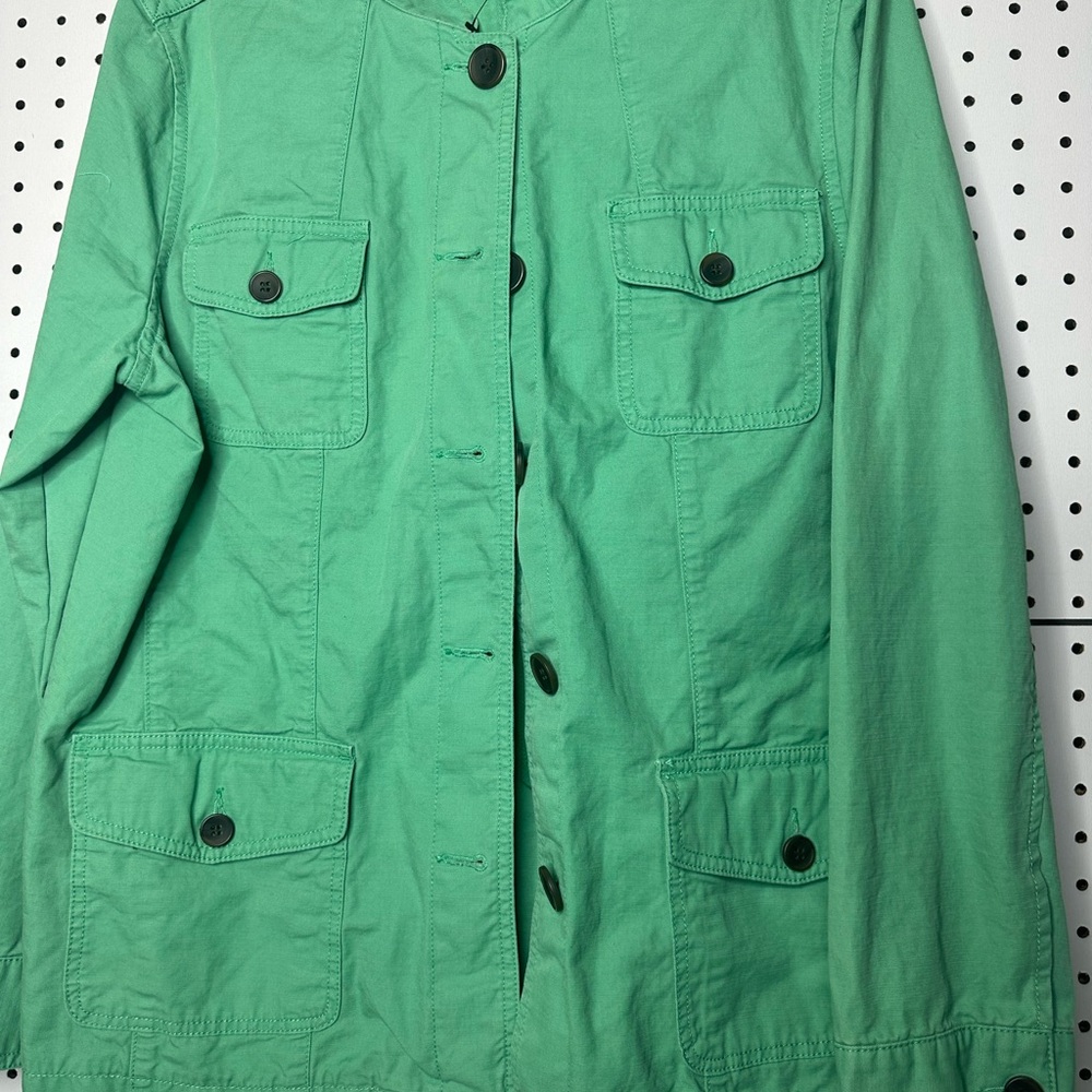 Talbots Green Utility Jacket - Women's Casual Military Style size XL - Picture 6 of 7